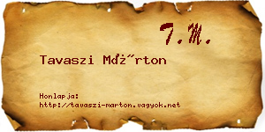 Tavaszi Márton névjegykártya